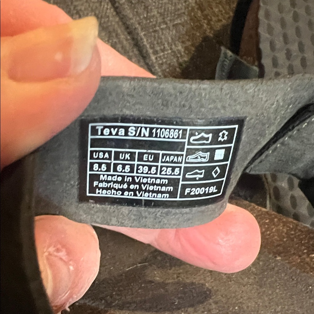 Teva black suede Sandals, 8.5 - Picture 3 of 6
